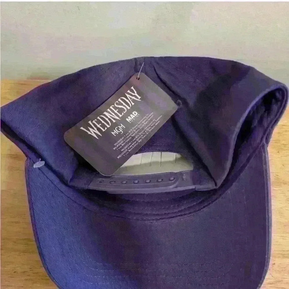 2/$25 BNWT Girls Women’s Baseball Cap Wednesday Addams Halloween Purple Goth - Picture 3 of 3